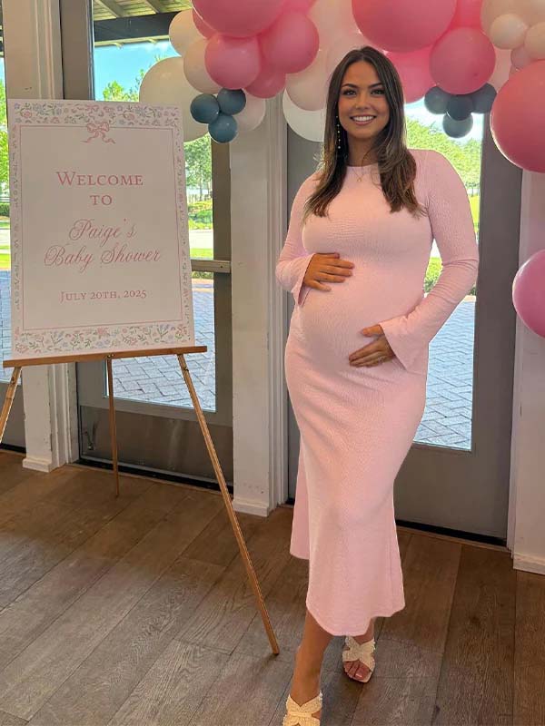Robe Maxi Maternité Smockée Féminine Baby Shower