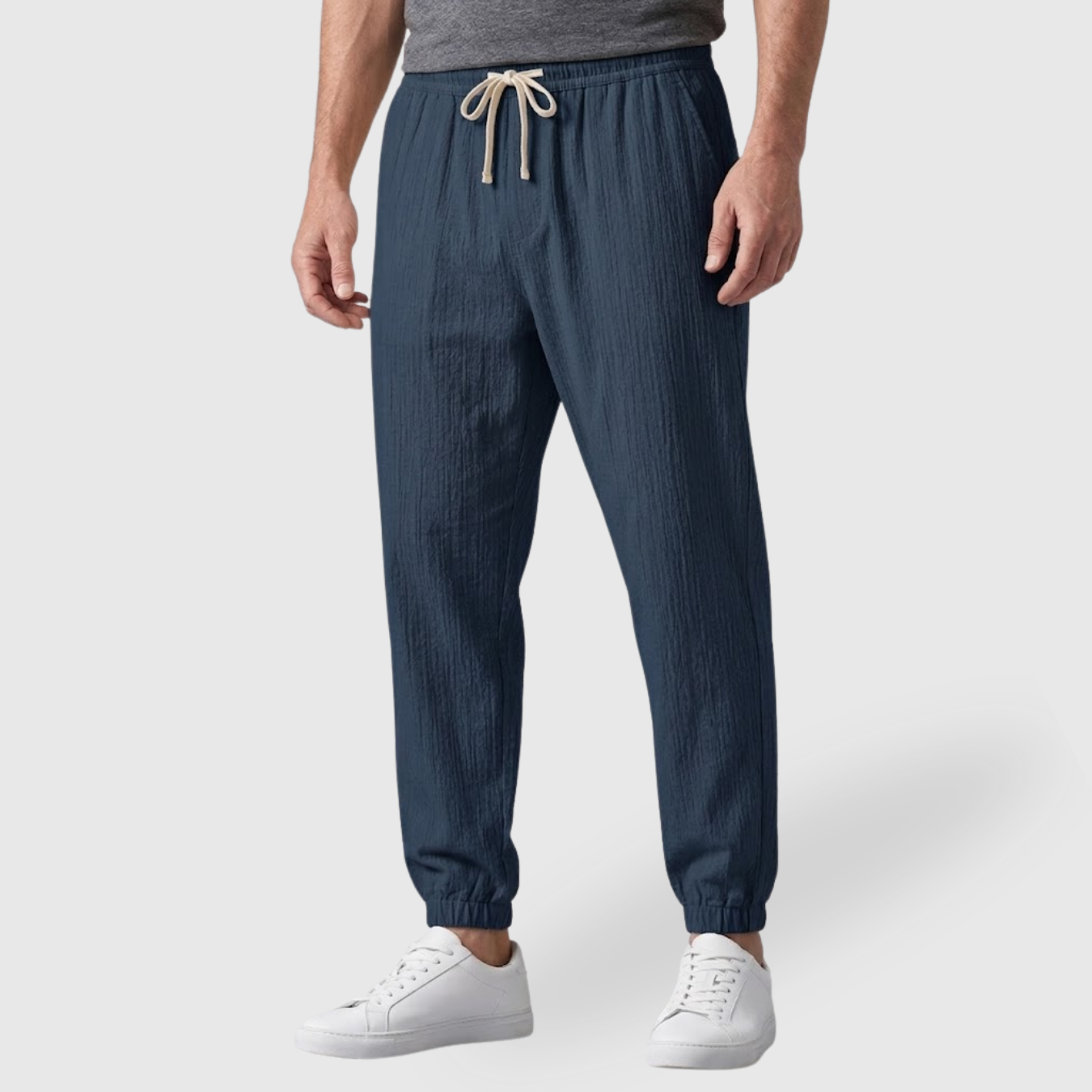 Pantalon homme été coupe légère respirante taille élastique ajustée