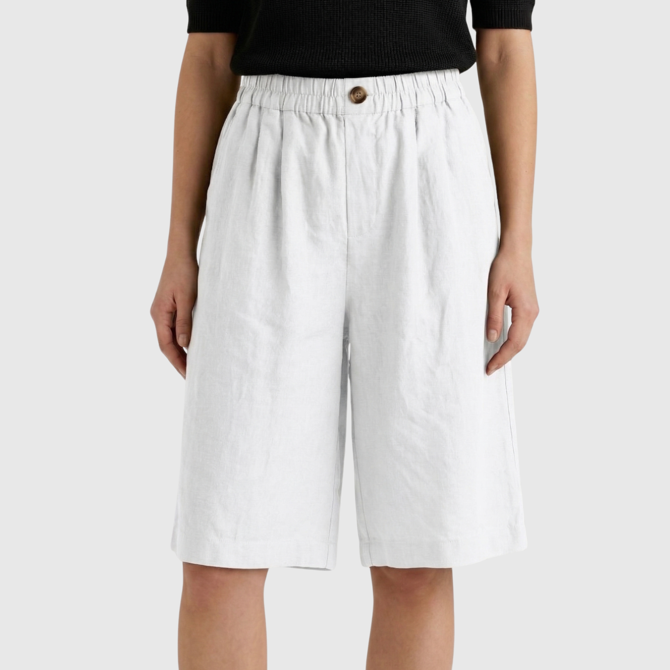 Short femme taille haute élastique coupe ample confort été coton