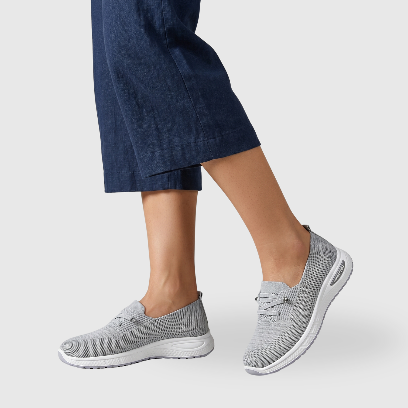 Baskets femme slip-on maille respirante semelle épaisse confort quotidien
