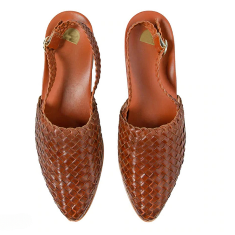 Nu-pieds tressés femme - sandales plates à boucle - quotidien