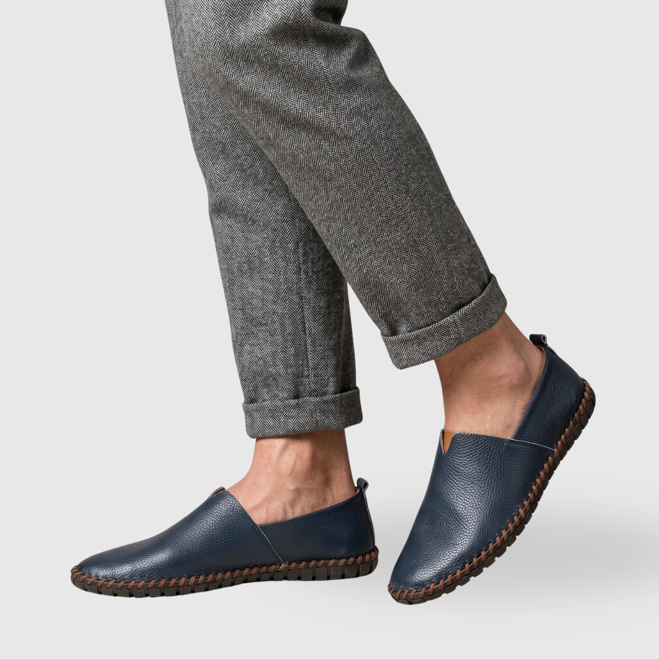 Mocassins homme similicuir sans lacets semelle souple style casual