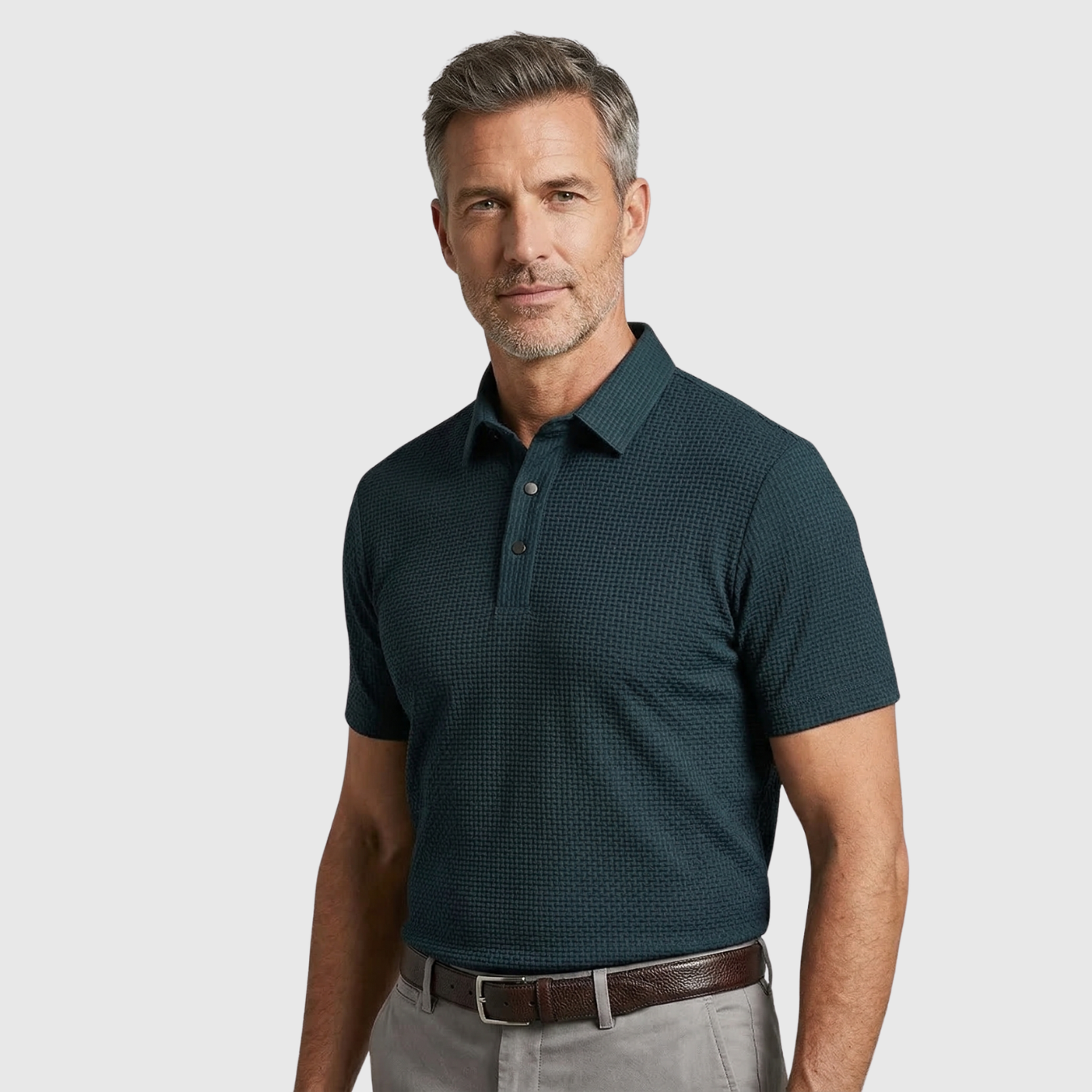 Polo homme manches courtes col boutonné coupe ajustée coton casual été