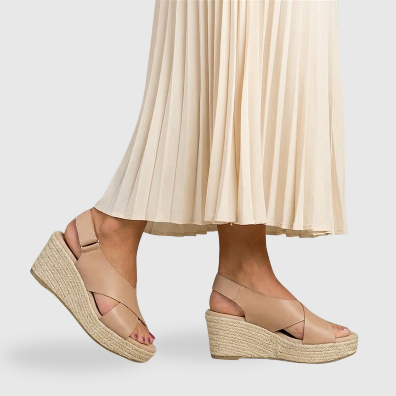 Sandales compensées femme espadrilles brides croisées semelle plateforme