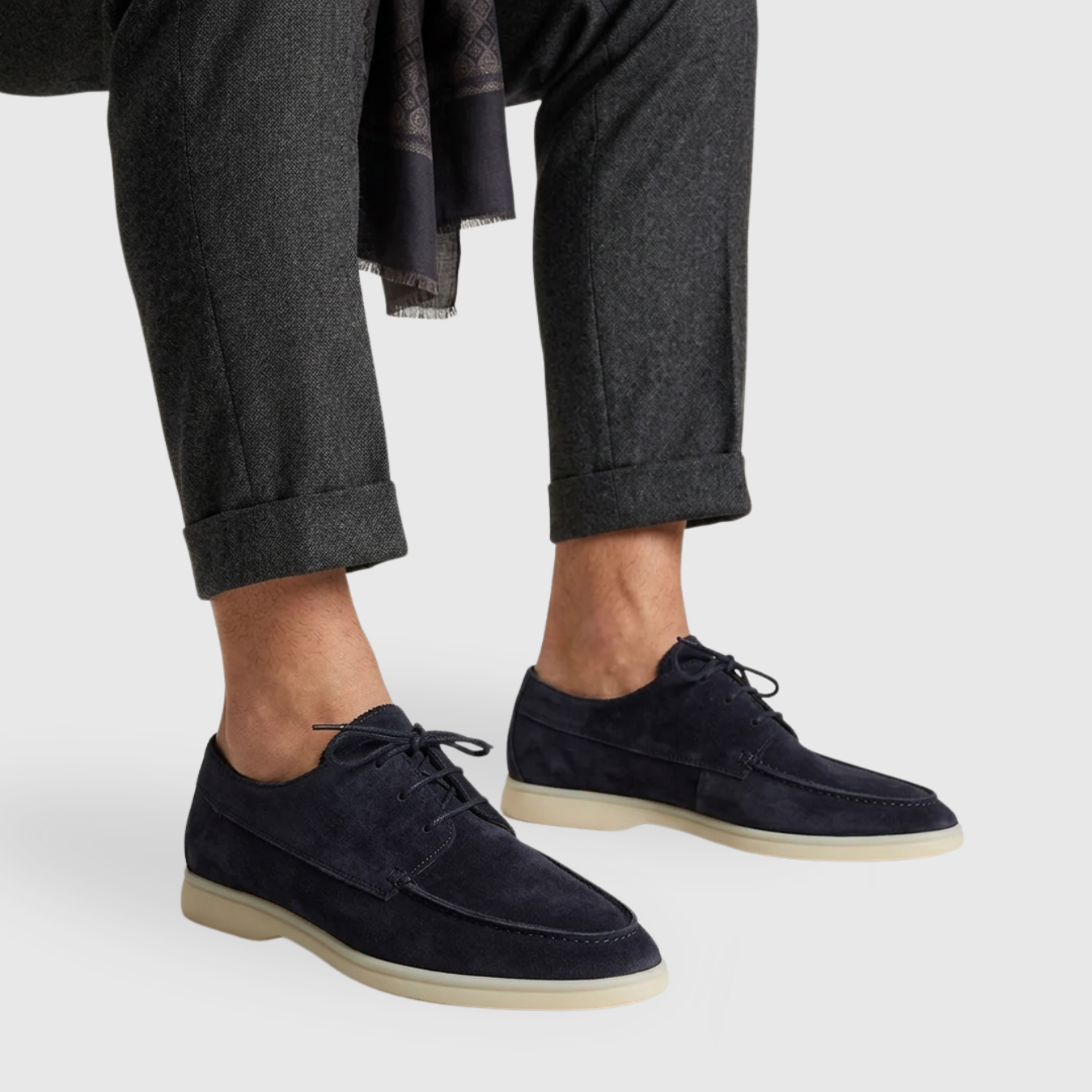Chaussures bateau homme à lacets semelle épaisse style mocassin