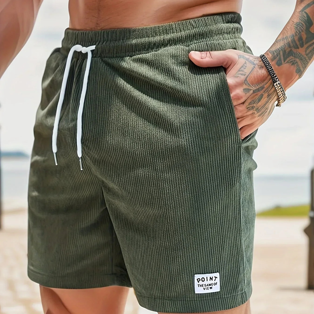 Haut short velours homme — vêtement décontracté d'été à lacet
