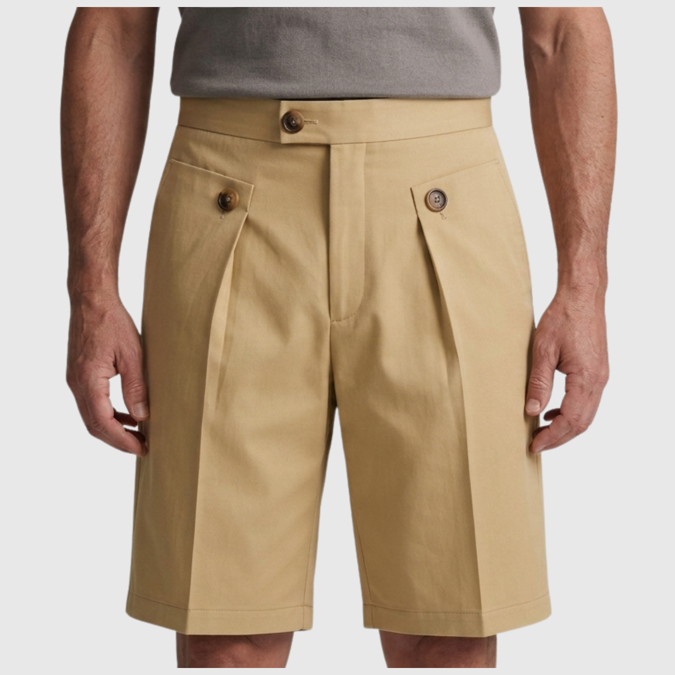 Short homme taille haute à pinces coupe ample