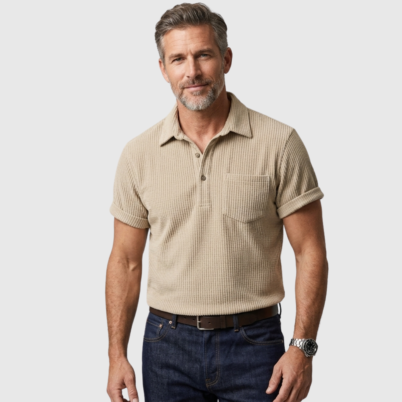Chemise homme été manches courtes coton coupe décontractée boutonnée