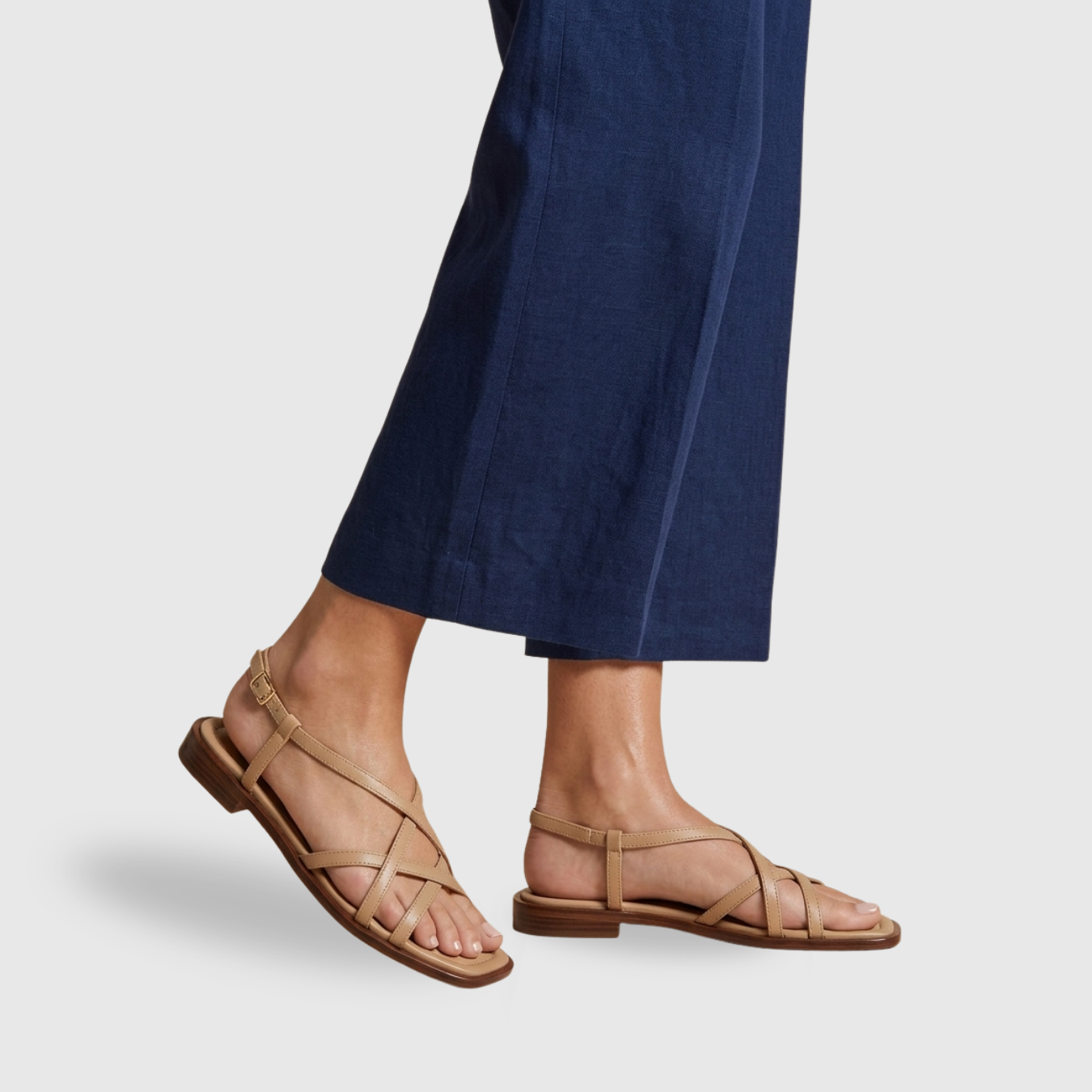 Sandales homme cuir brides croisées semelle plate confort été casual