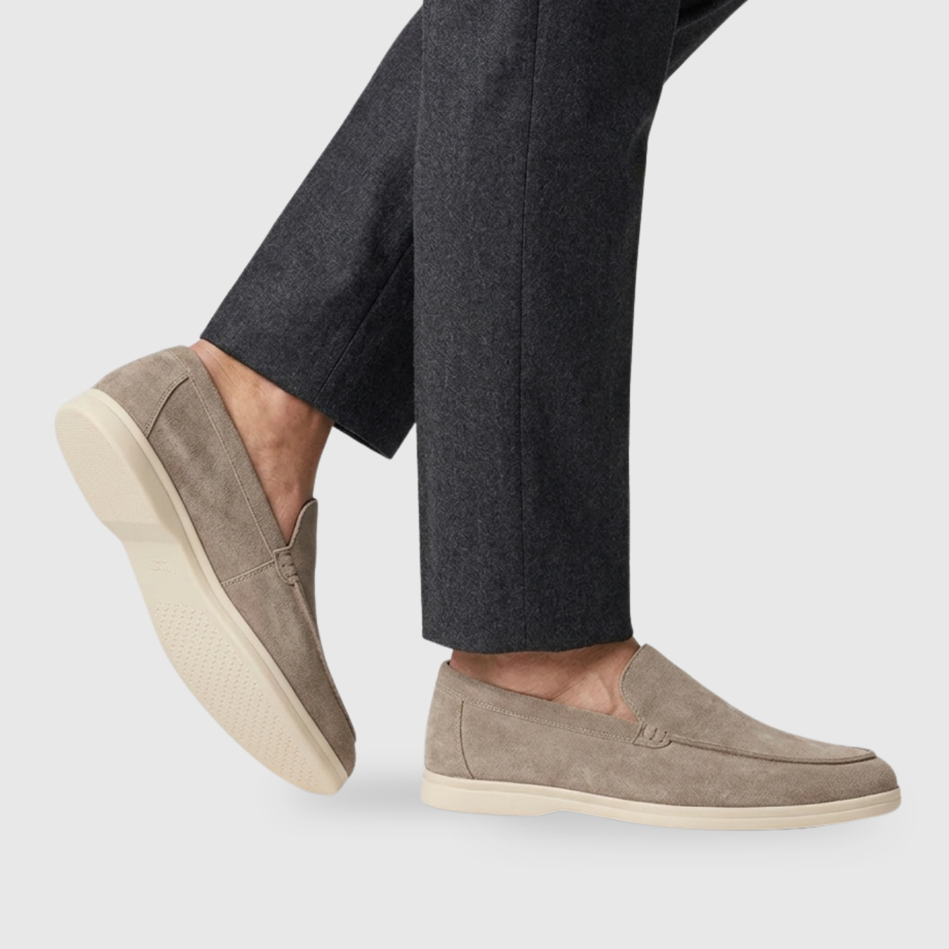 Mocassins homme daim à enfiler semelle souple style casual élégant