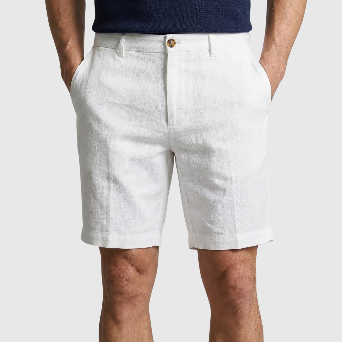 Short homme lin coupe décontractée taille élastique été léger