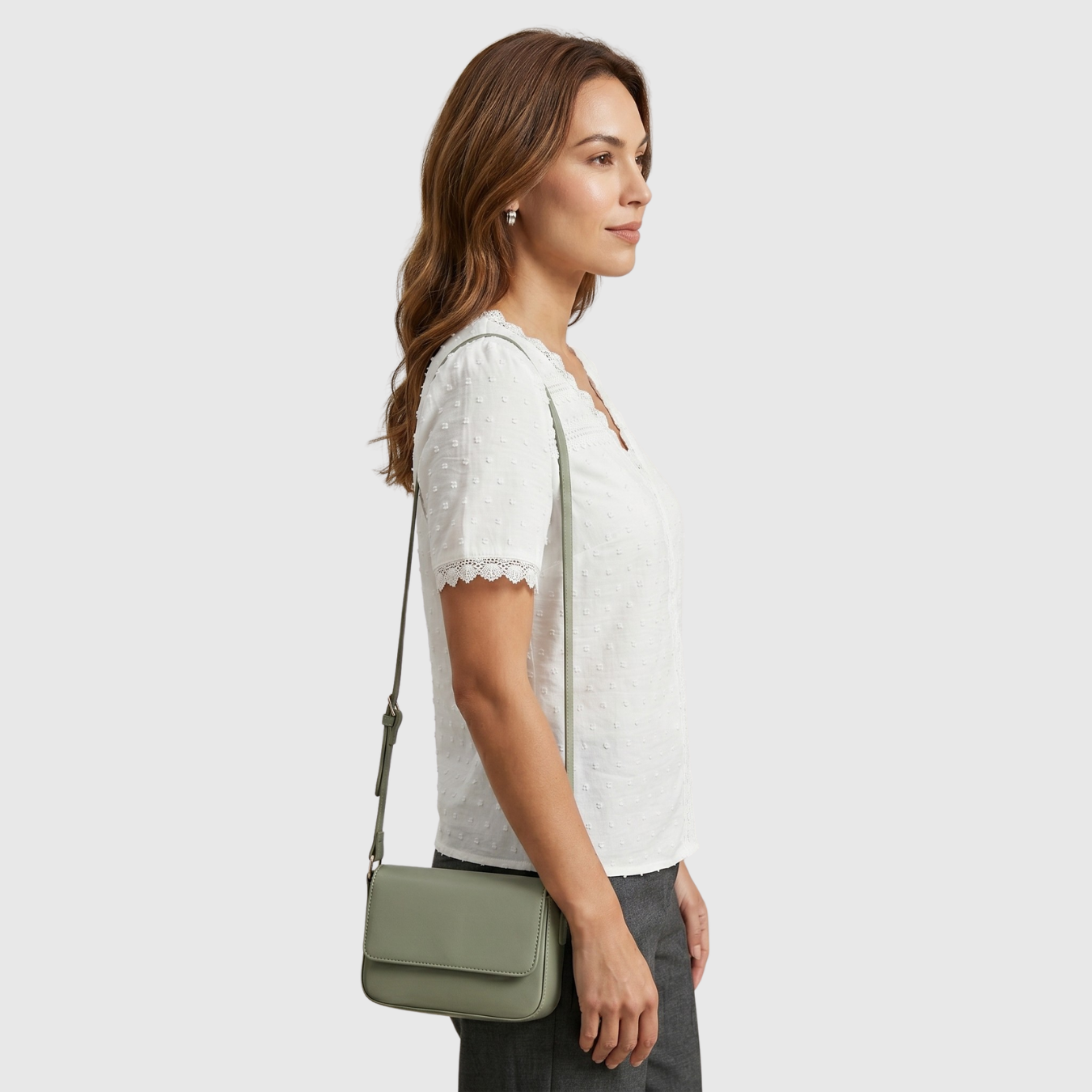 Blouse femme col V texturée manches courtes dentelle style bohème