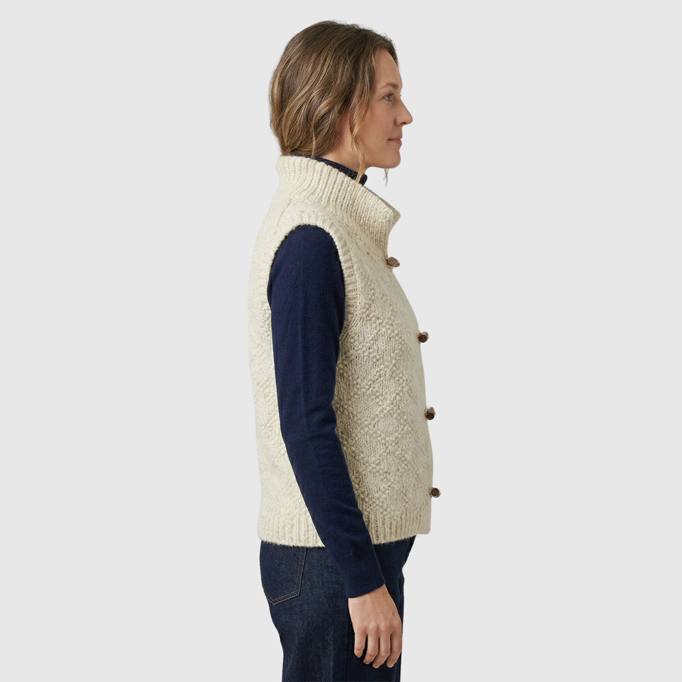 Gilet femme sans manches ajusté coupe structurée à superposer