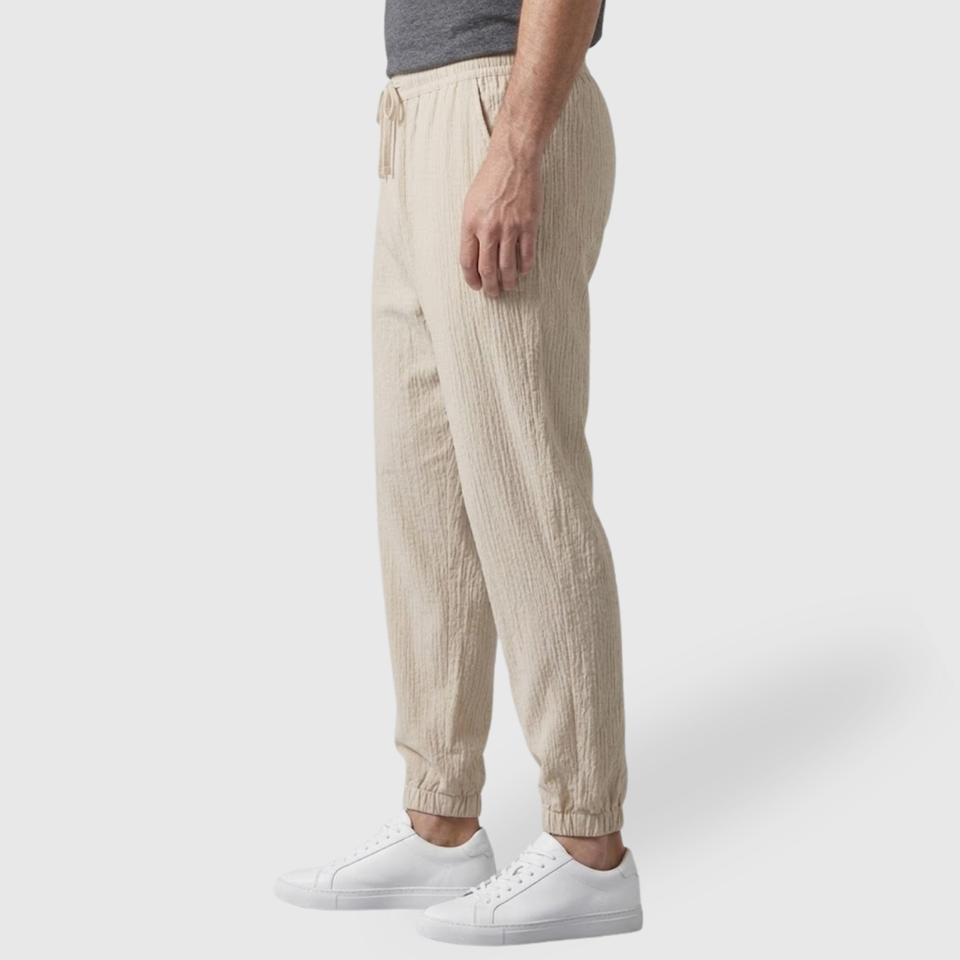 Pantalon homme été coupe légère respirante taille élastique ajustée