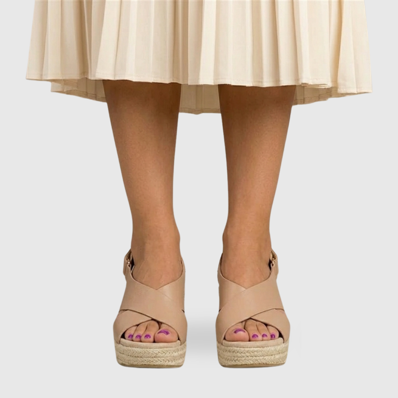 Sandales compensées femme espadrilles brides croisées semelle plateforme