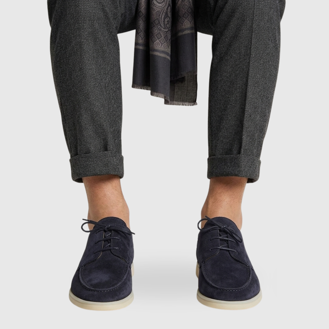 Chaussures bateau homme à lacets semelle épaisse style mocassin