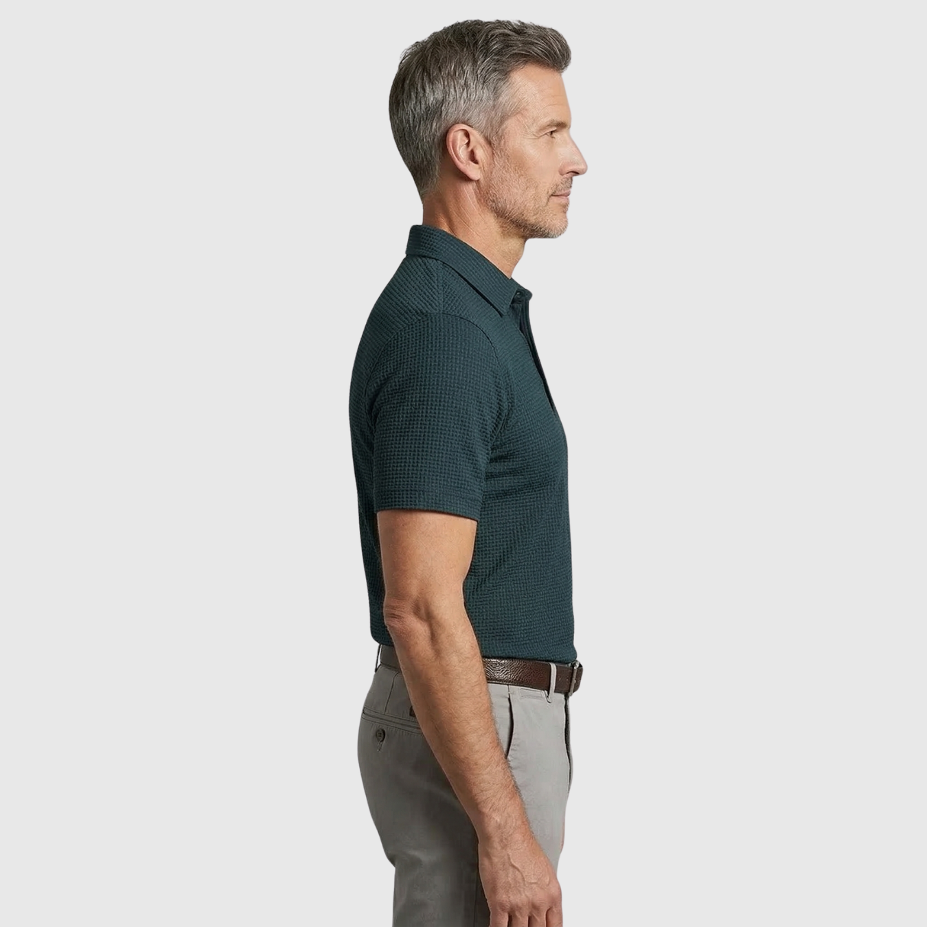 Polo homme manches courtes col boutonné coupe ajustée coton casual été