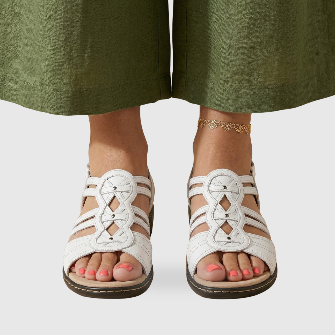 Sandales femme plates brides multiples semelle confortable