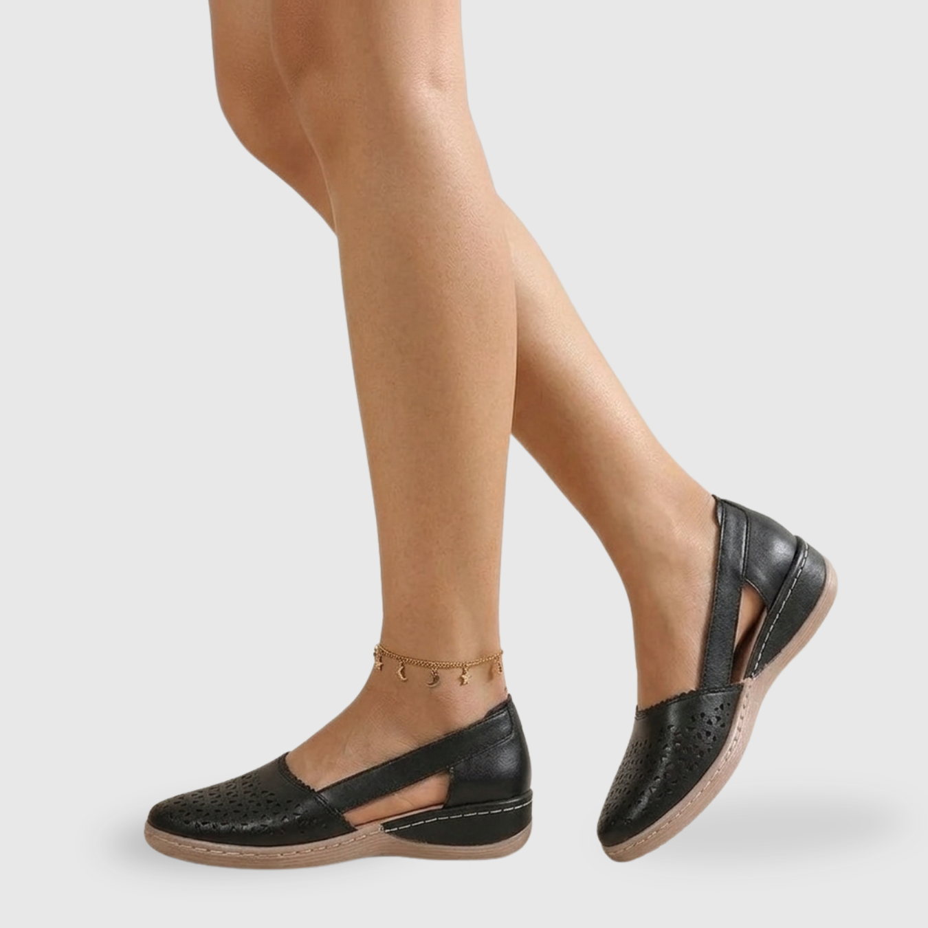 Mocassins femme ajourés semelle compensée confort marche