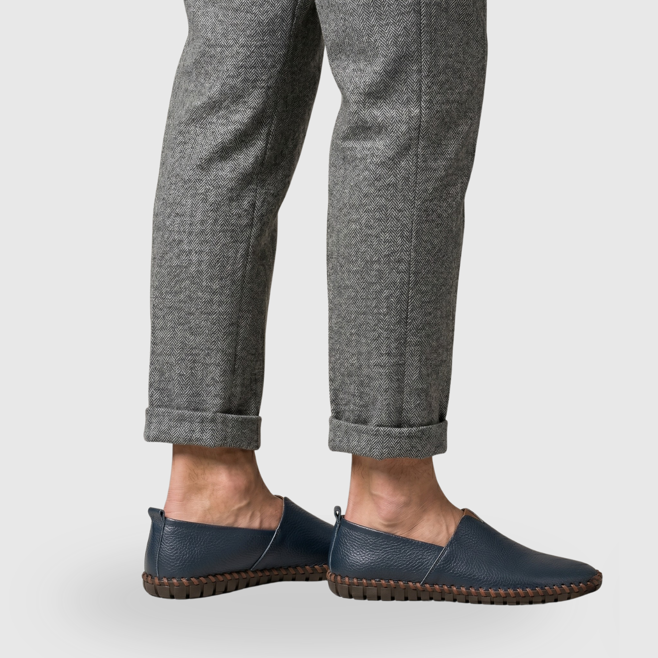 Mocassins homme similicuir sans lacets semelle souple style casual