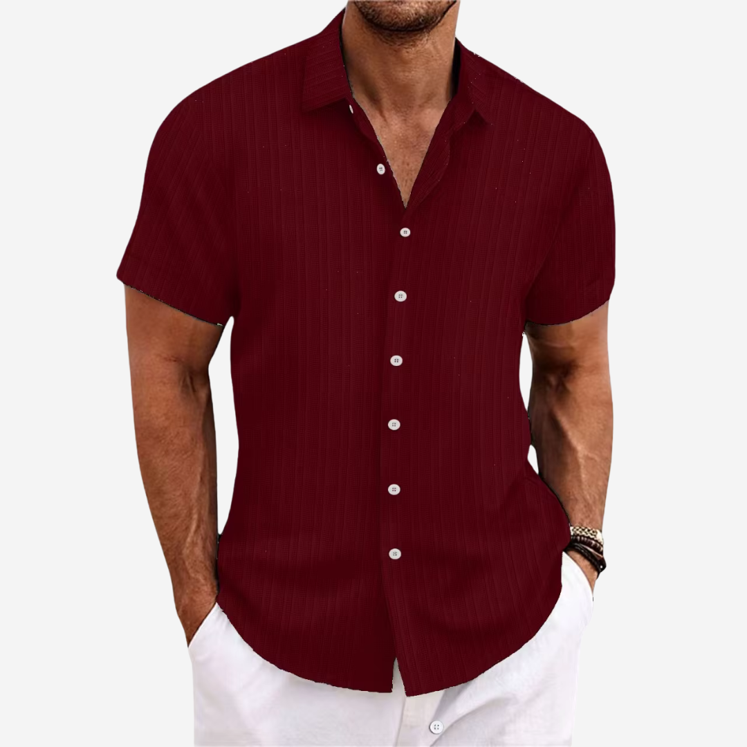 Chemise homme mélange lin coton coupe régulière été