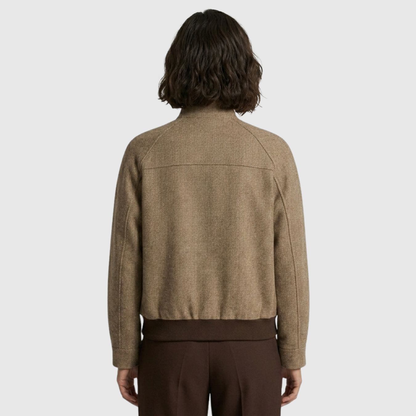 Veste femme courte col montant fermeture zippée poches poitrine