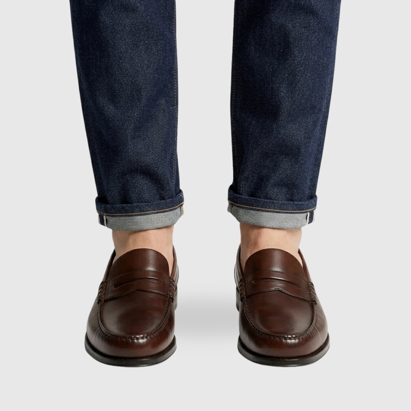 Mocassins homme en cuir slip-on semelle plate style classique
