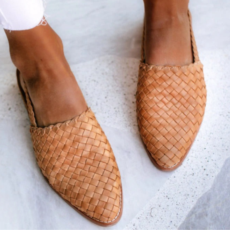 Nu-pieds tressés femme - sandales plates à boucle - quotidien