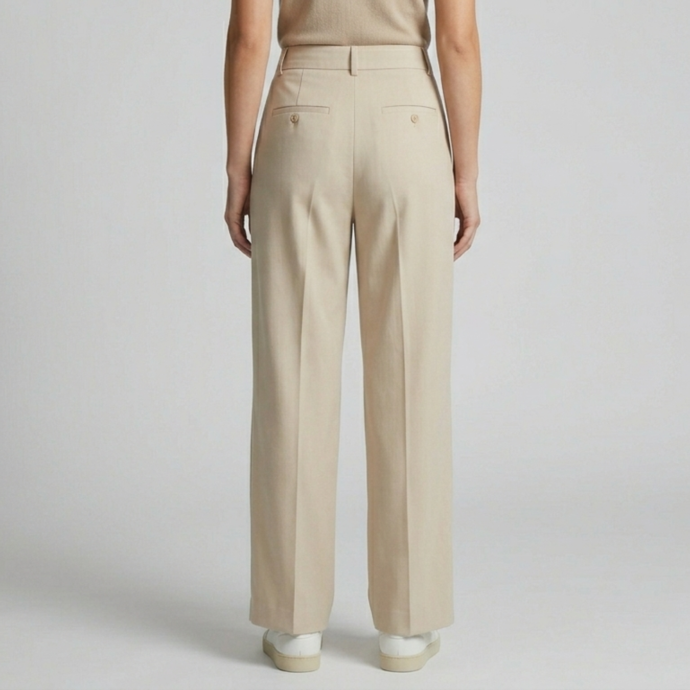 Pantalon femme large taille haute fluide