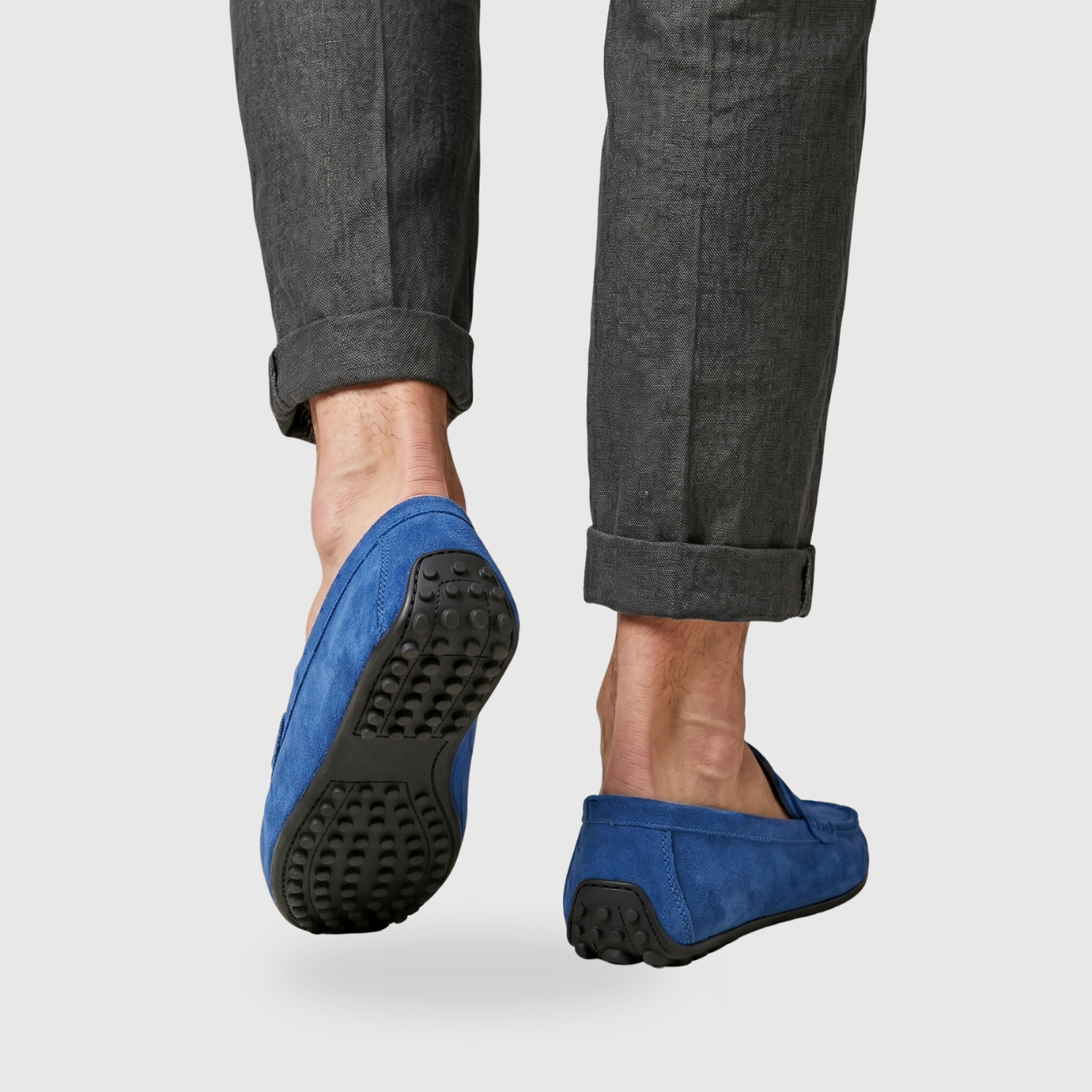 Mocassins homme en suédine à enfiler semelle souple