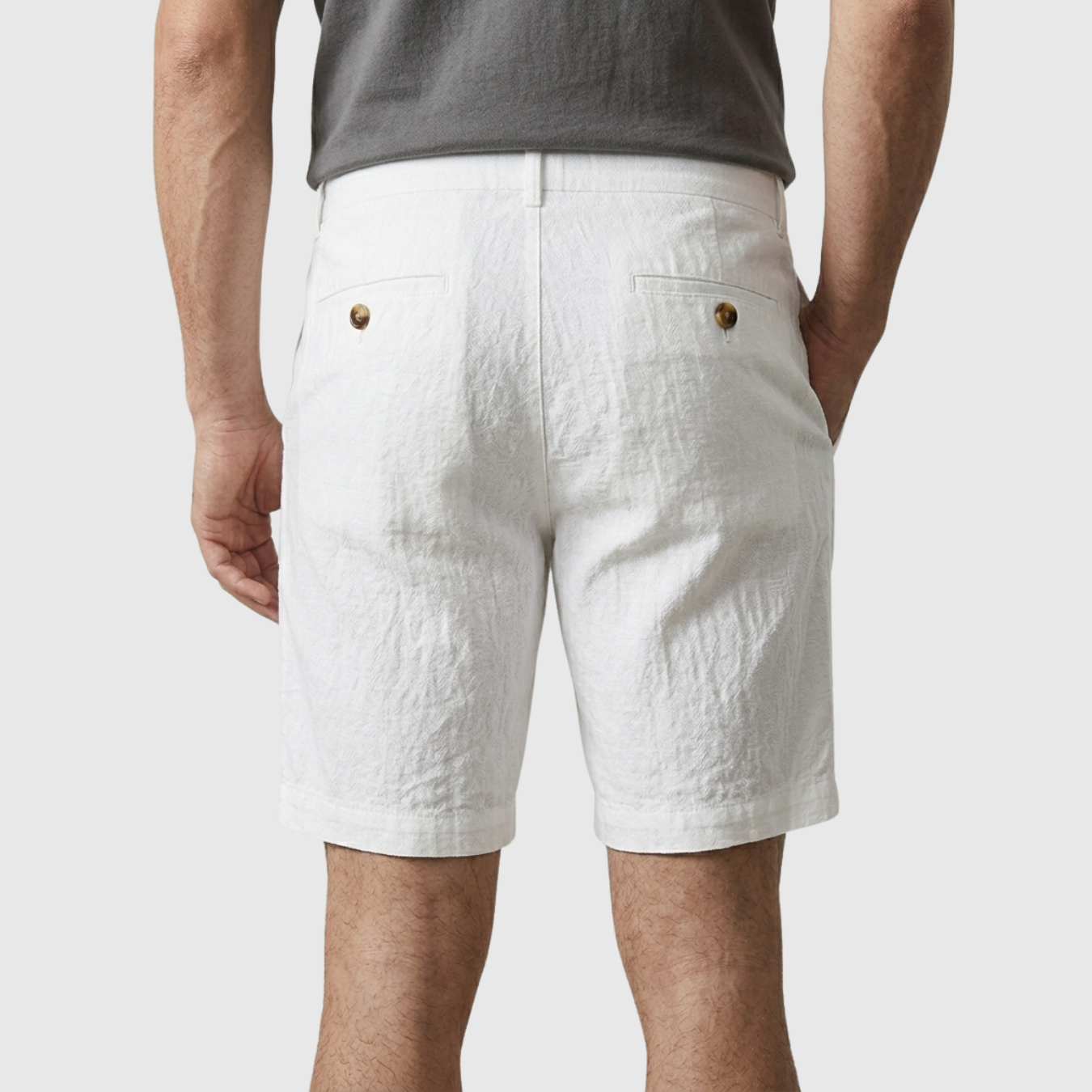 Short homme en lin coupe décontractée taille élastiquée