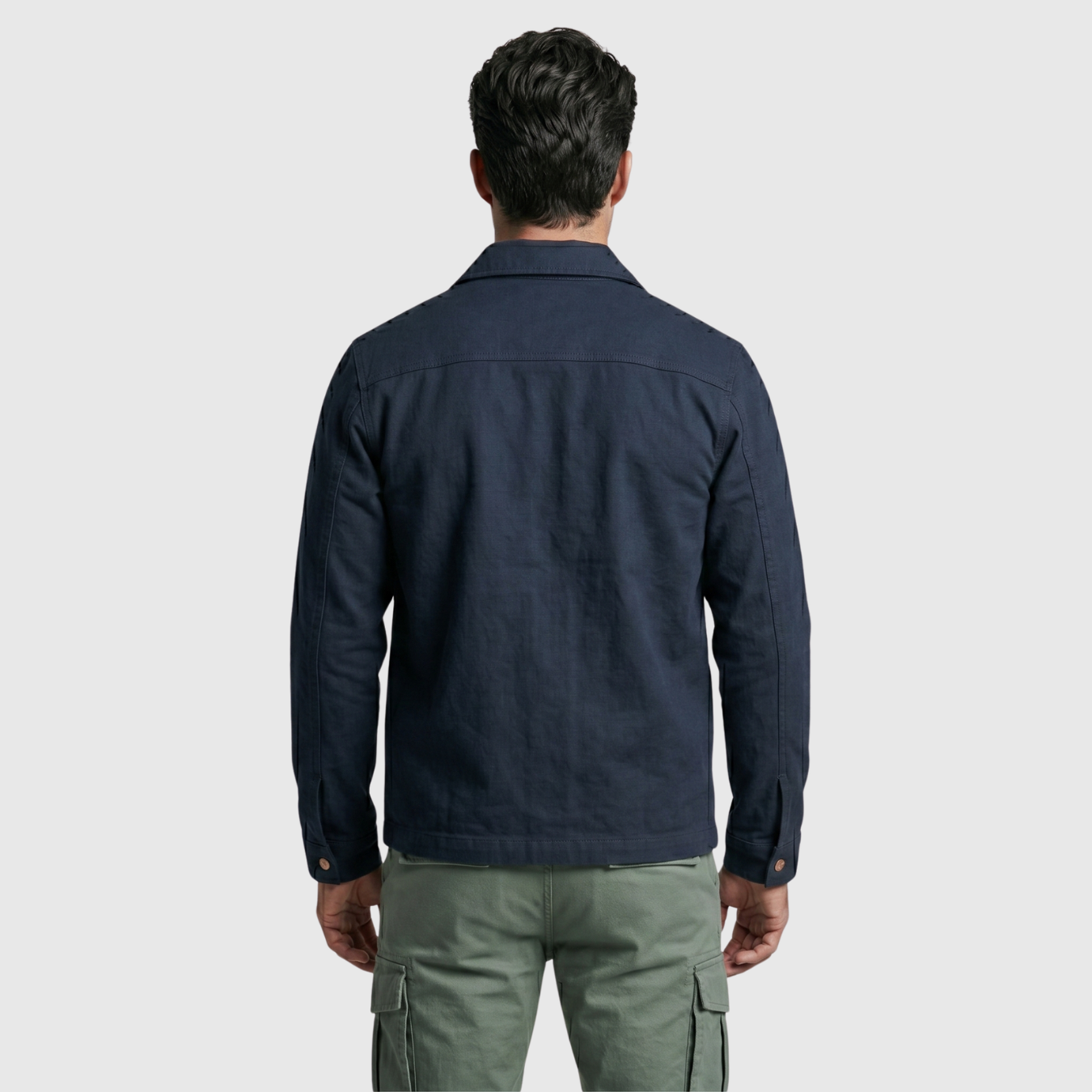Veste homme boutonnée coupe droite col classique style casual