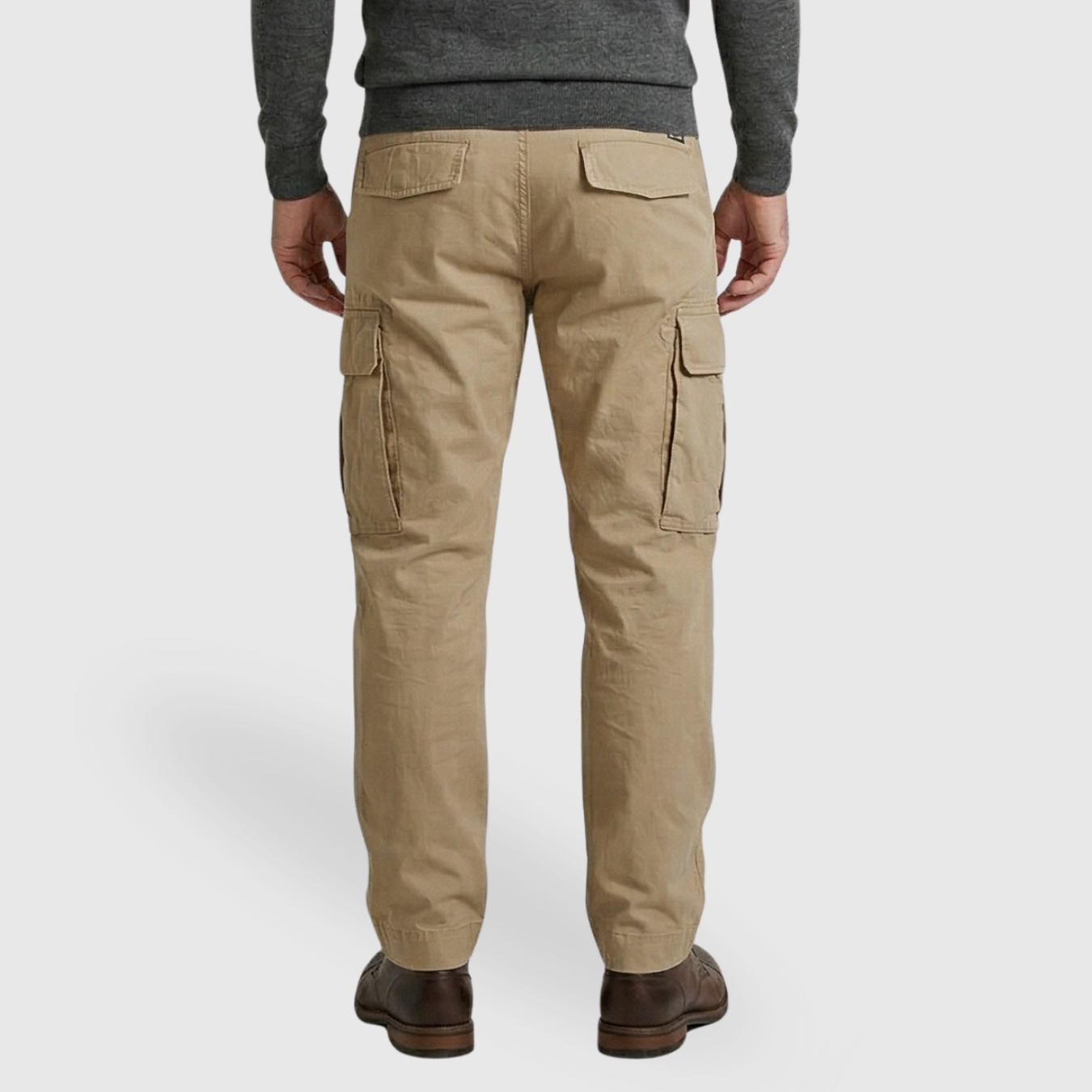 Pantalon cargo homme coton coupe ample taille élastique cordon de serrage