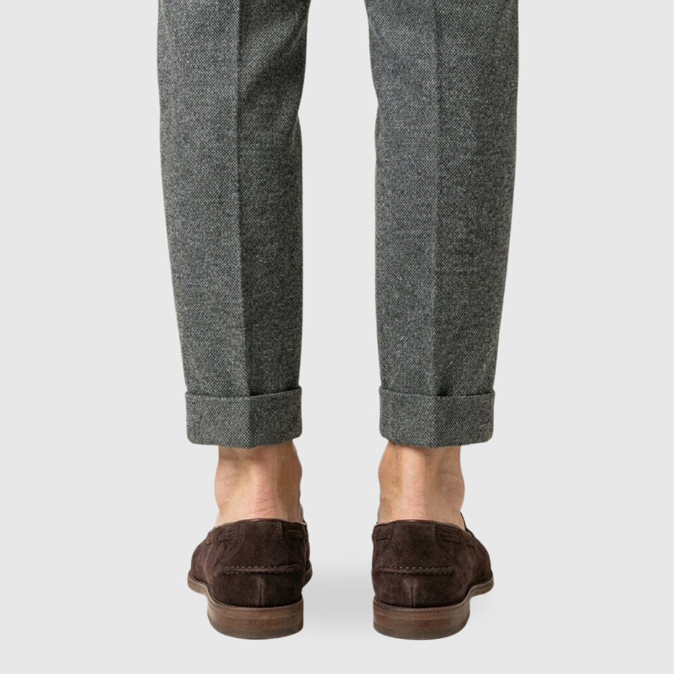Mocassins homme en cuir nubuck à pampilles slip-on semelle plate