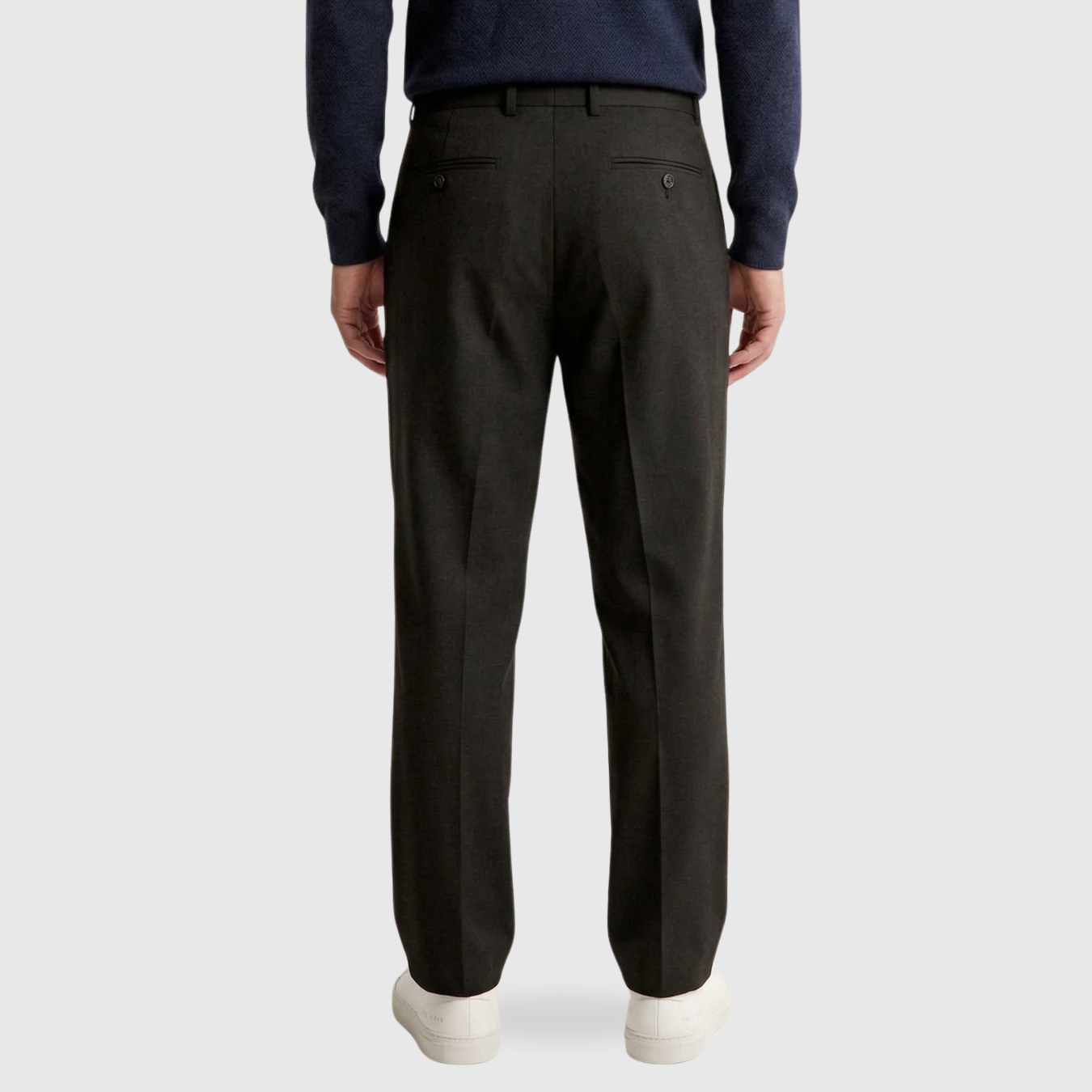 Pantalon large homme taille haute coupe droite fermeture bouton zip