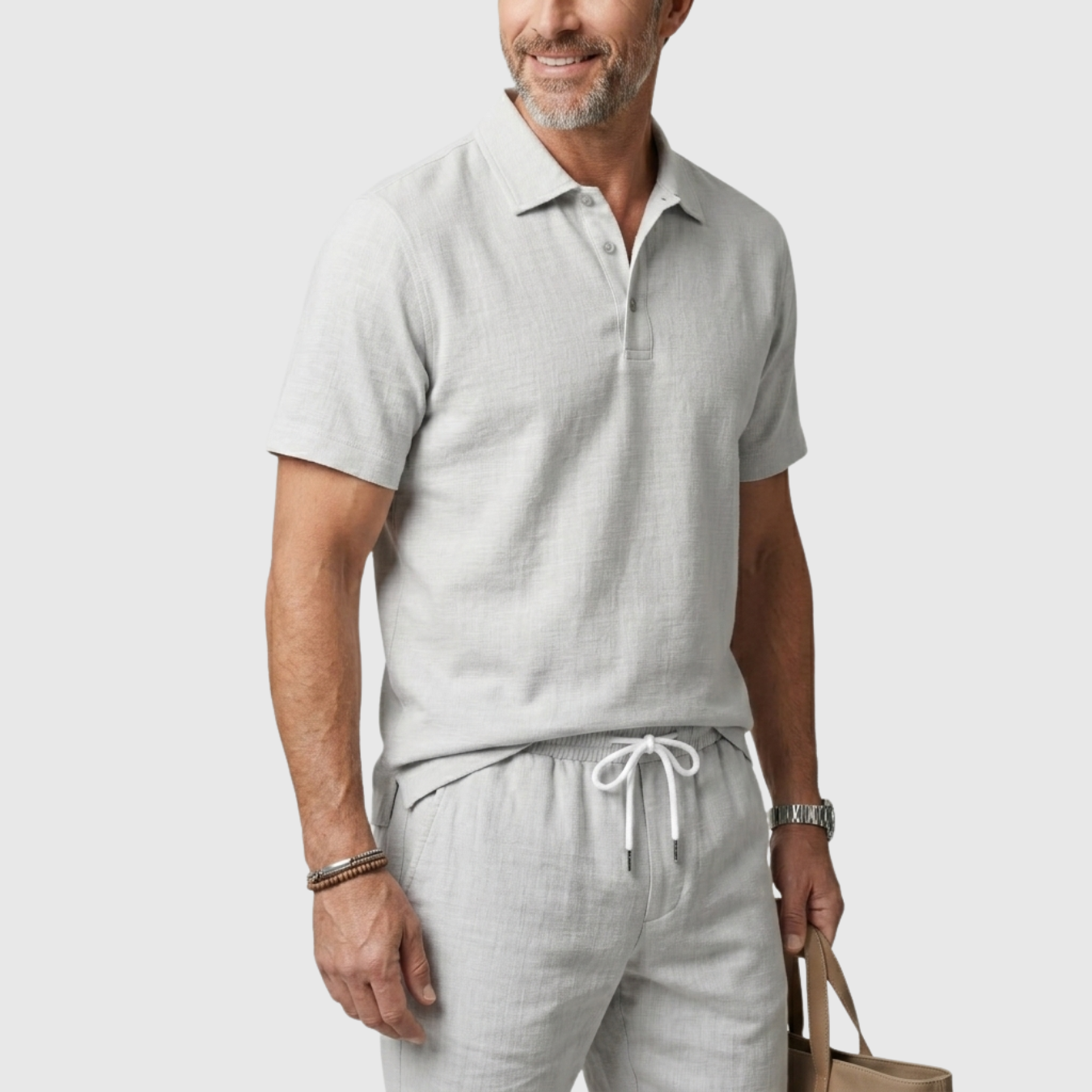 Ensemble homme polo manches courtes et short coupe décontractée