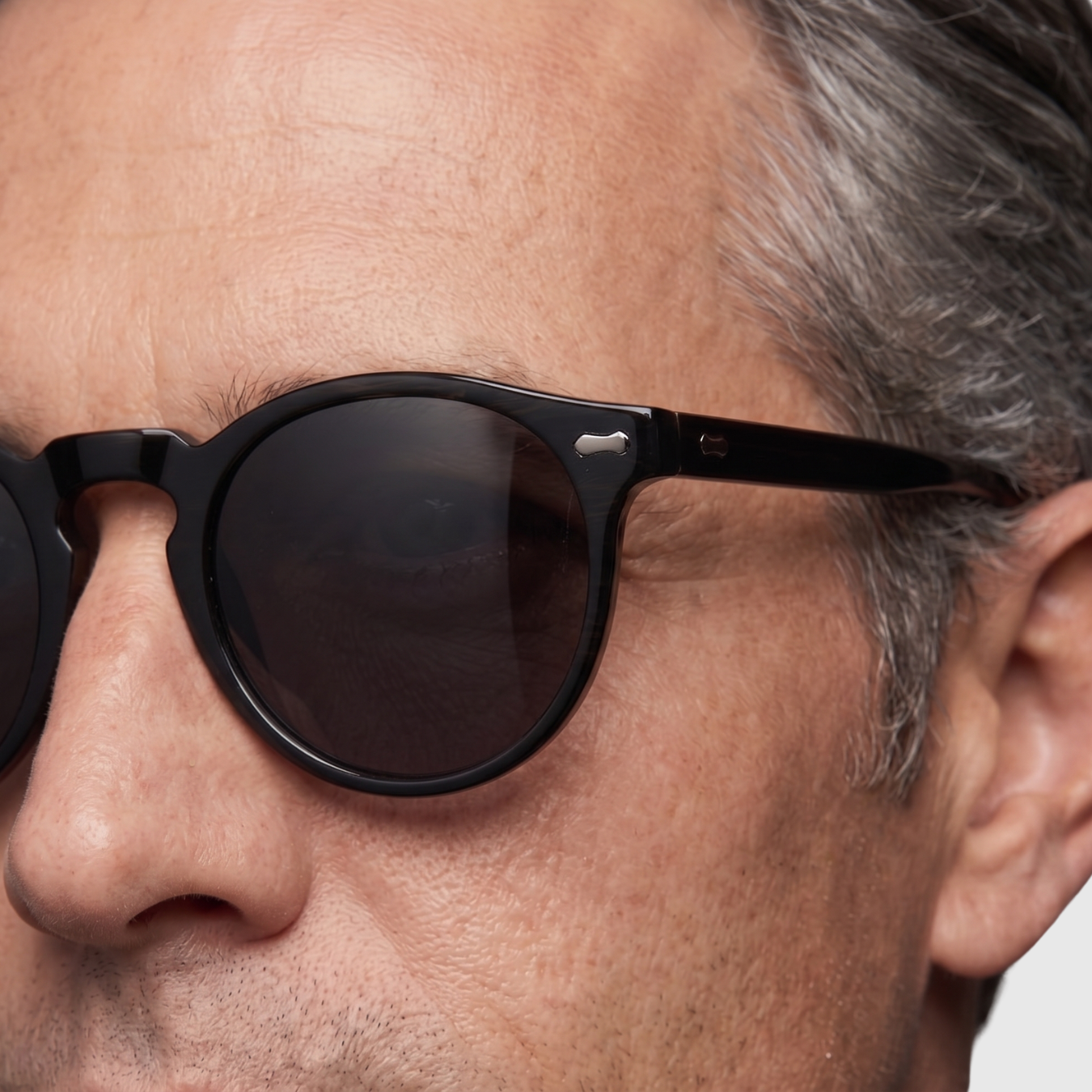 Lunettes de soleil homme rondes protection UV monture épaisse