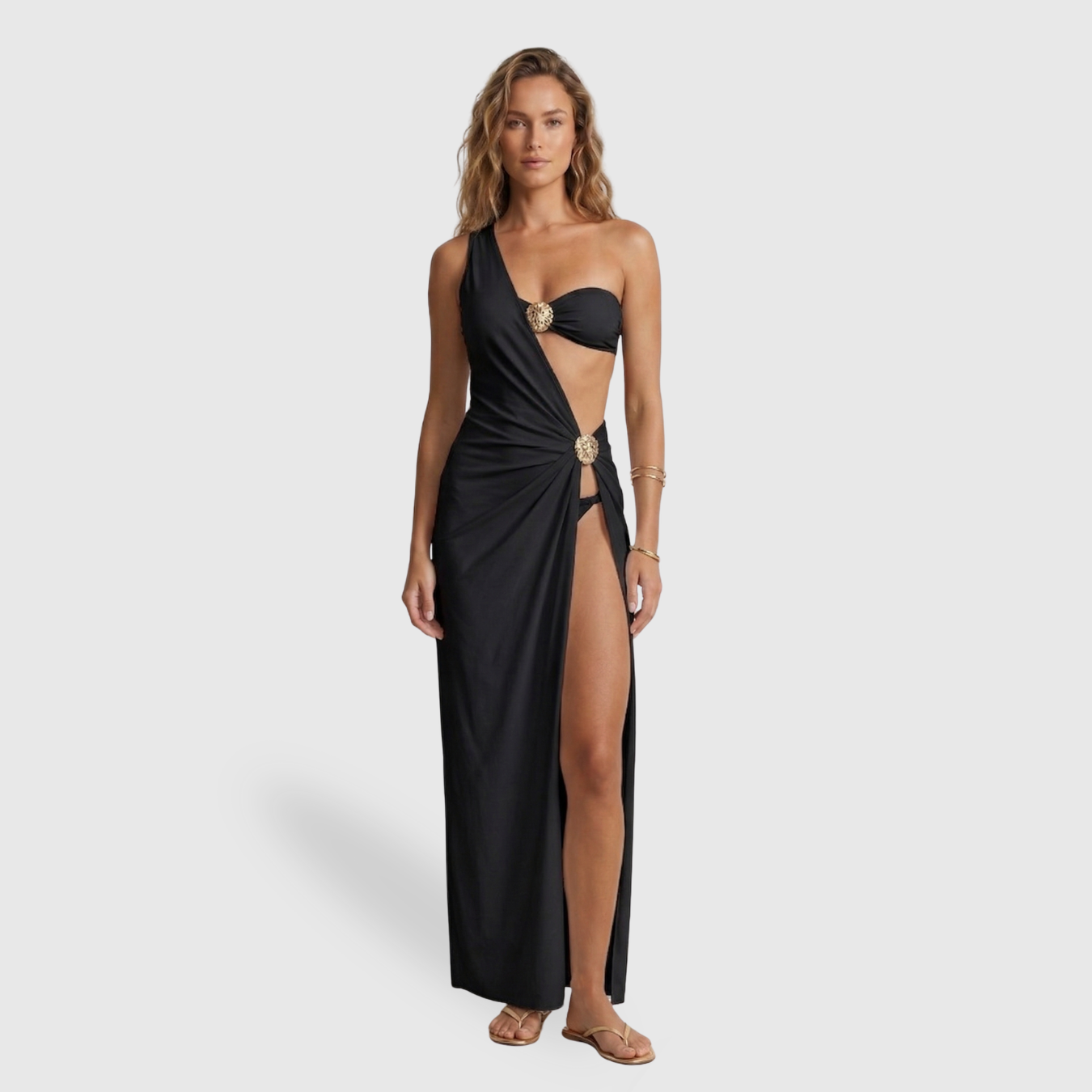 Maillot de bain femme 2 pièces drapé taille haute haut bandeau ensemble bikini