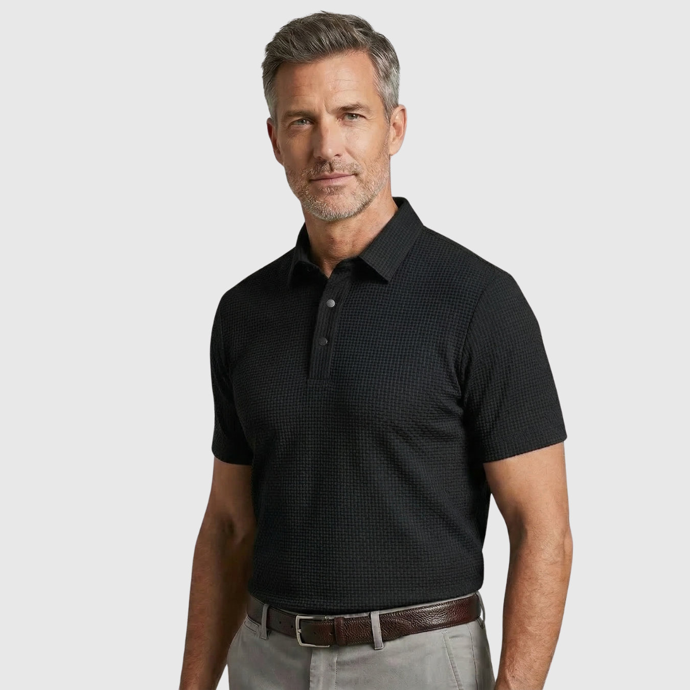Polo homme manches courtes col boutonné coupe ajustée coton casual été