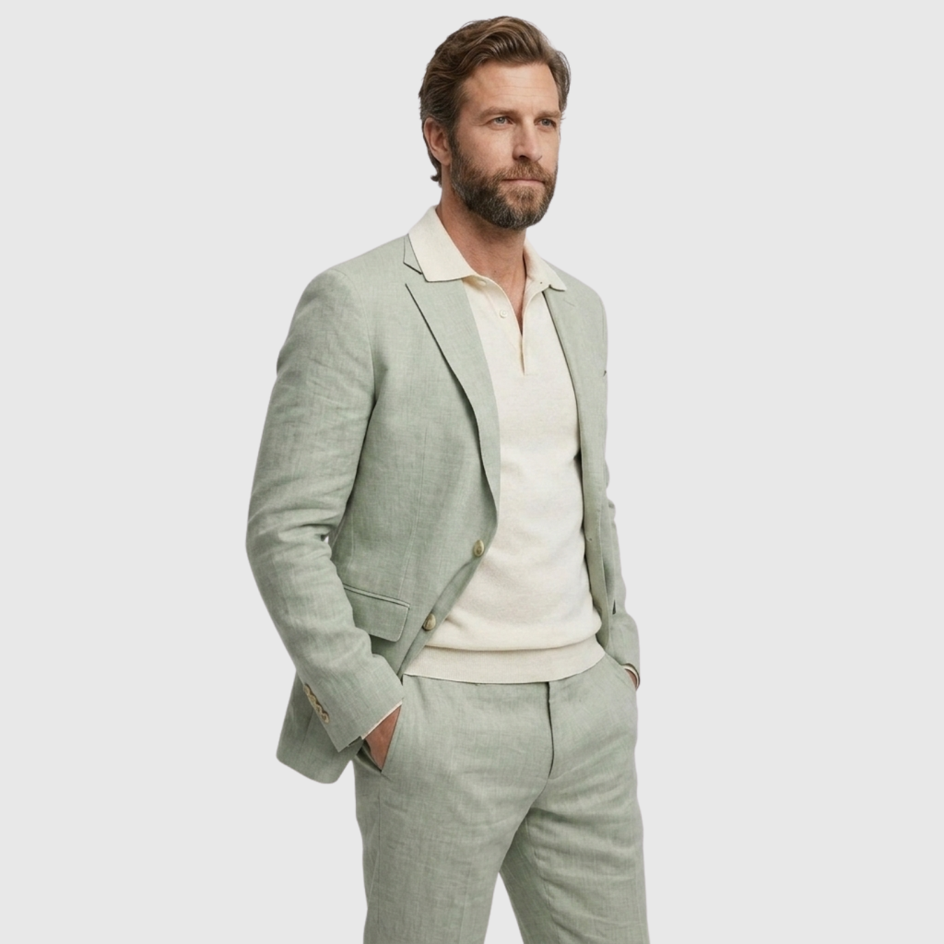 Costume homme deux pièces coupe ajustée veste blazer et pantalon