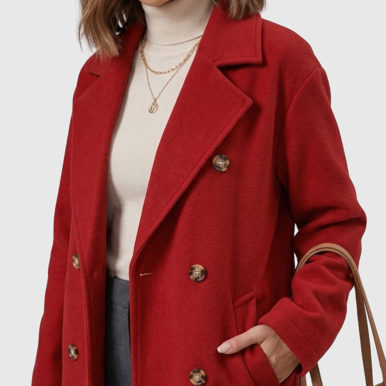 Trench femme laine coupe A ceinturé double boutonnage long manteau