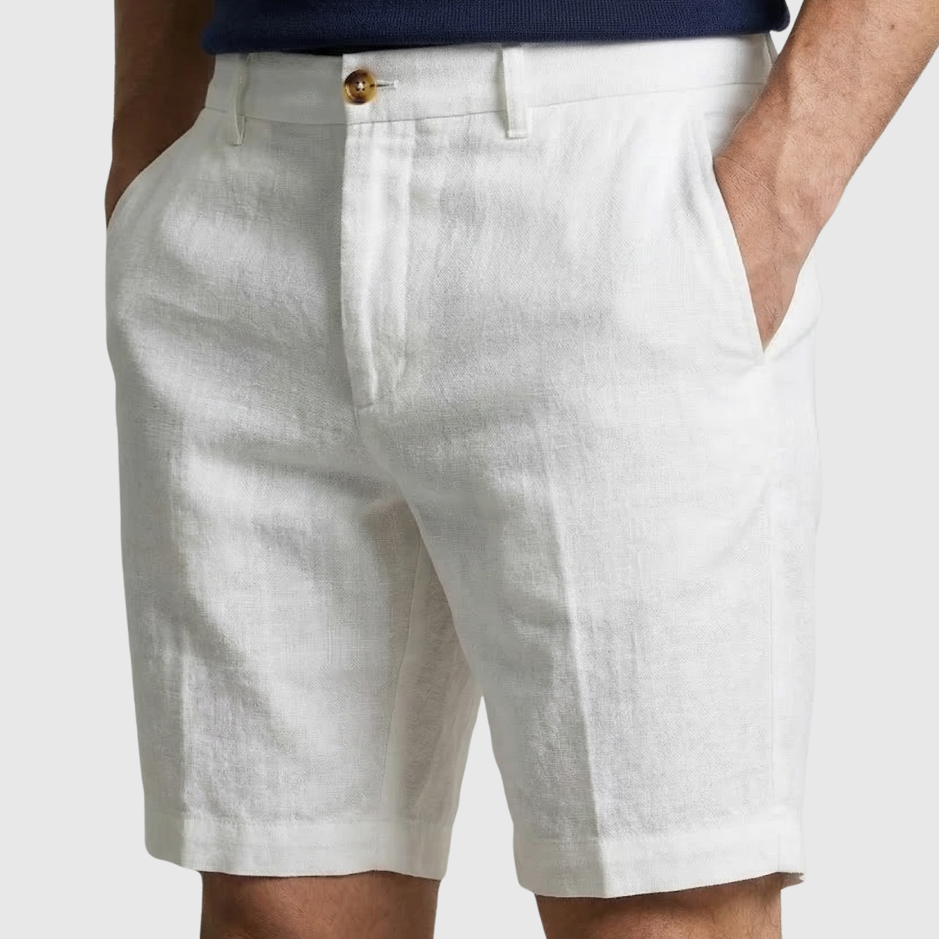 Short homme lin coupe décontractée taille élastique été léger