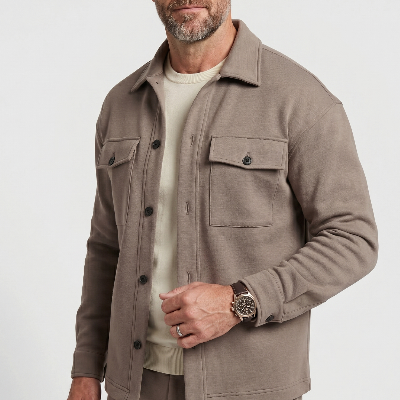 Ensemble homme survêtement 2 pièces chemise et pantalon coupe ajustée