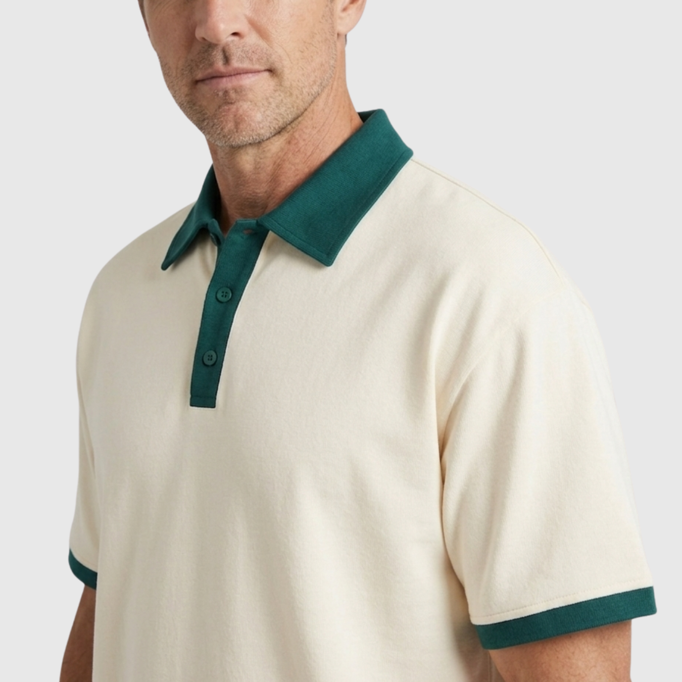 Polo homme manches courtes col boutonné coupe droite maille piquée