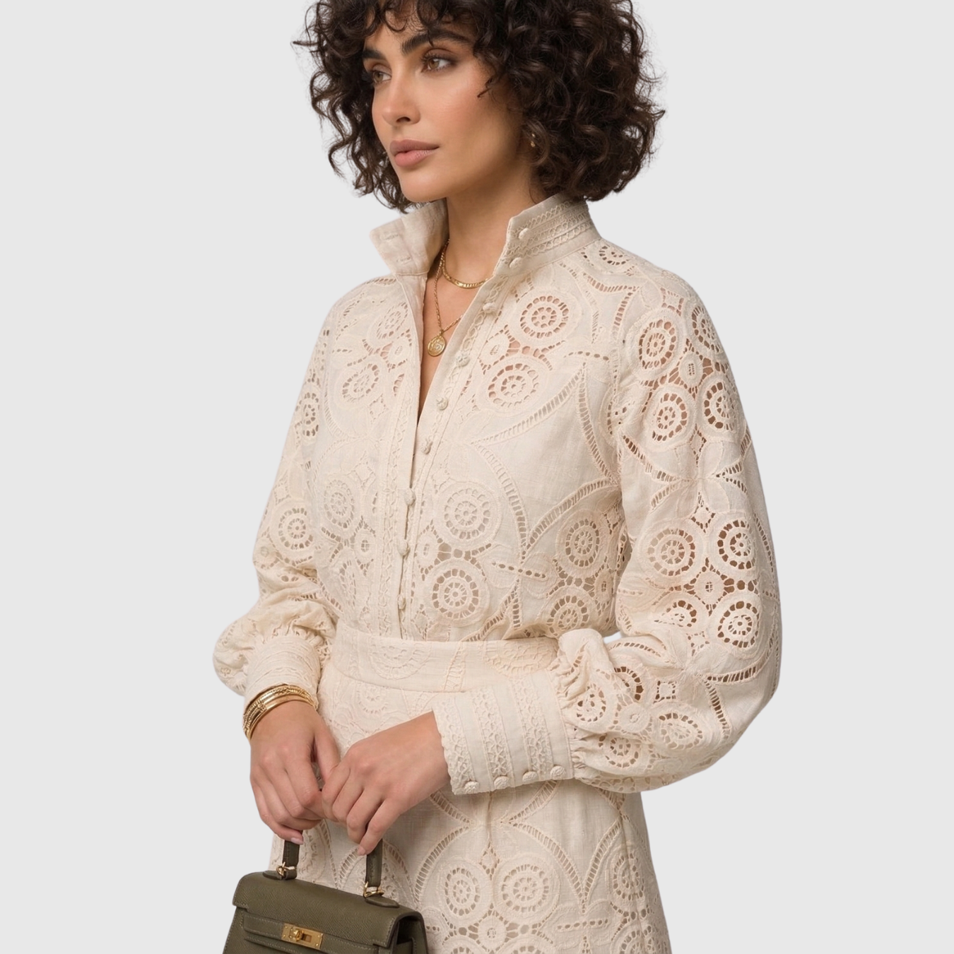 Ensemble femme dentelle deux pièces top et jupe coupe ajustée élégant
