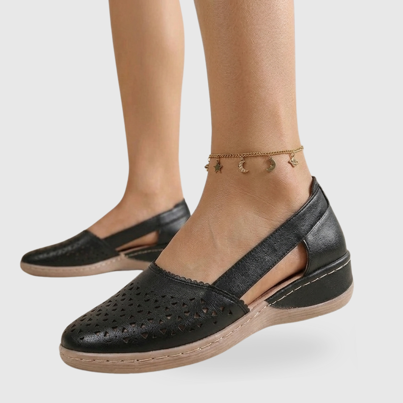 Mocassins femme ajourés semelle compensée confort marche