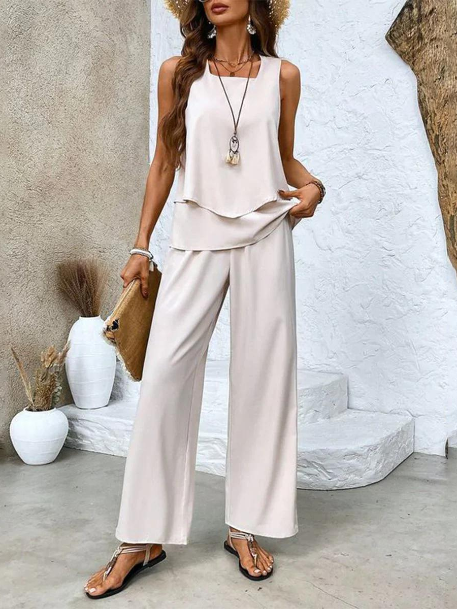 Ensemble Deux Pièces Femme Fluide Élégant