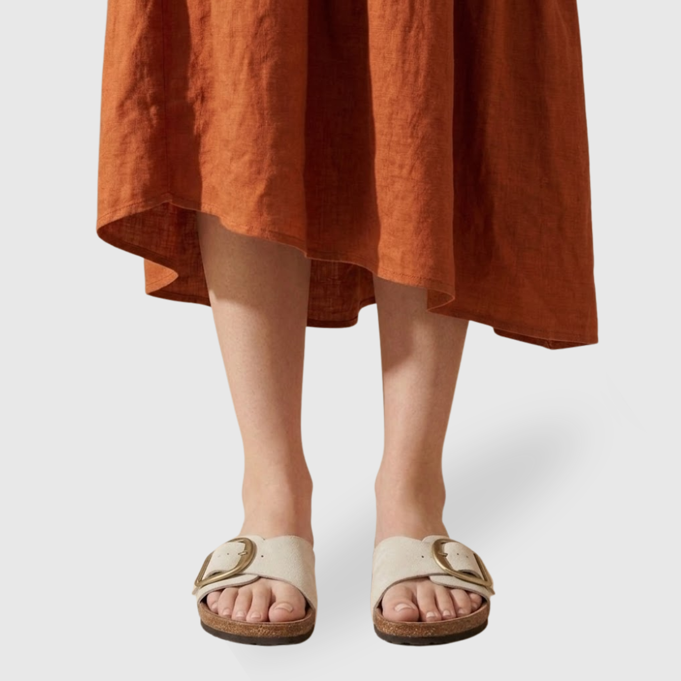 Sandales femme semelle liège à boucles réglables bout ouvert confort