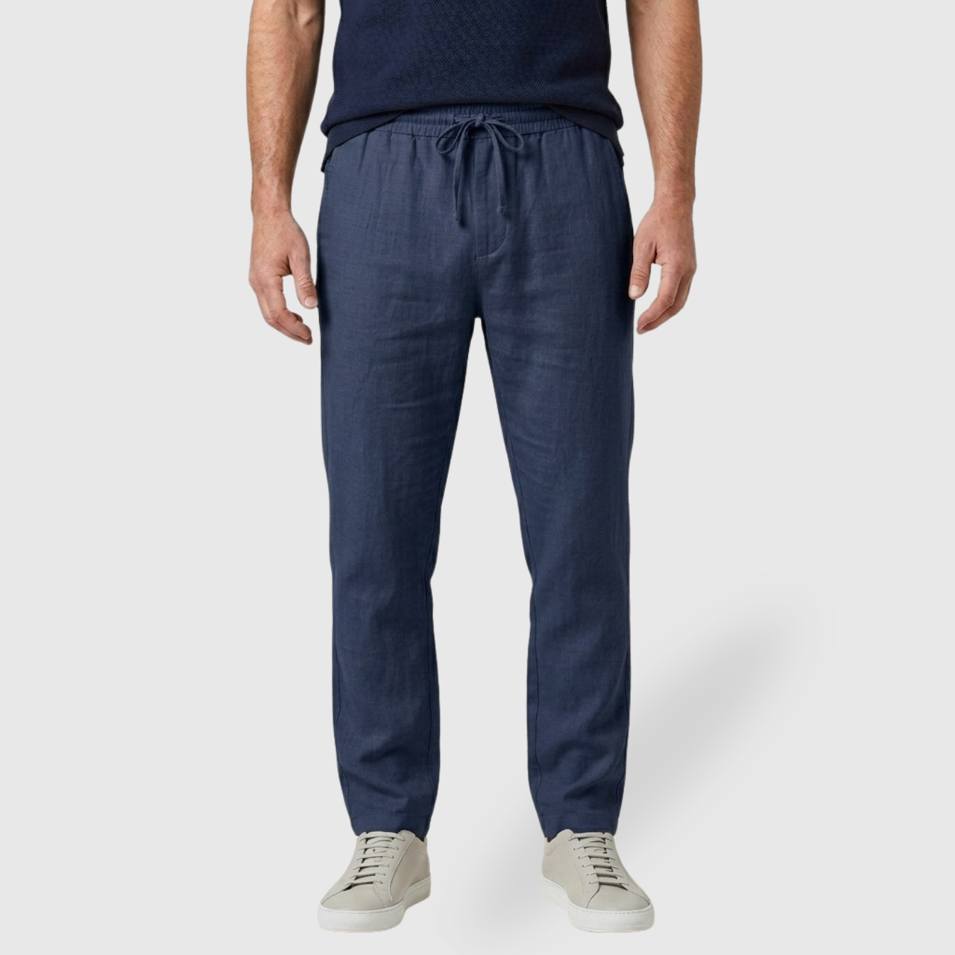 Pantalon homme été léger coupe droite respirant taille élastique