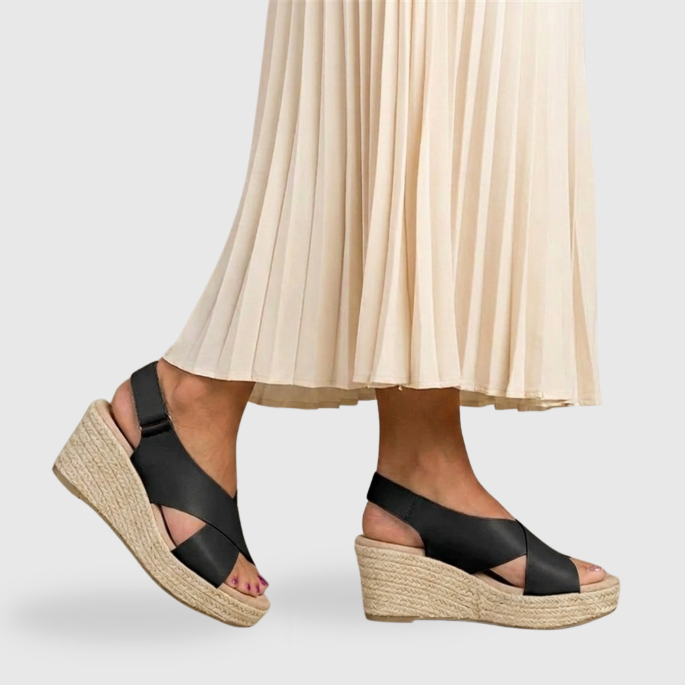 Sandales compensées femme espadrilles brides croisées semelle plateforme